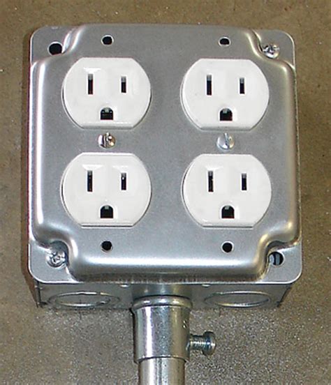 receptacle in 4 metal box|electrical outlet boxes metal.